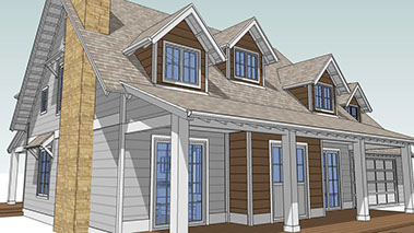 TreblD unique 3D Home Design, sketchup attic house 1
