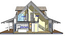 Attic House 1 made with Sketchup and TreblD